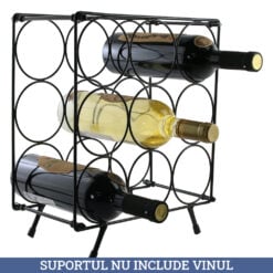 Suport metalic pentru 9 sticle de vin 31 x 17 x 36 cm Excellent Houseware