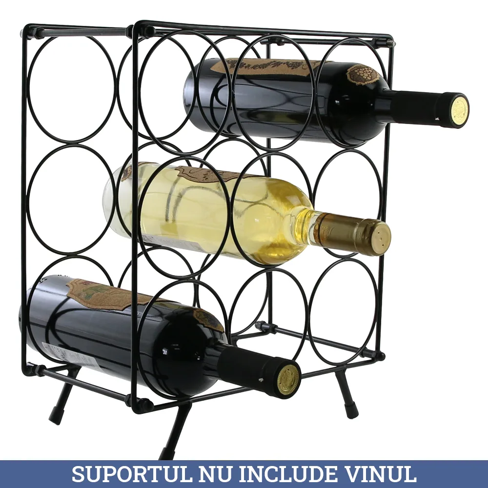 Suport metalic pentru 9 sticle de vin 31 x 17 x 36 cm Excellent Houseware