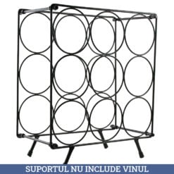Suport metalic pentru 9 sticle de vin 31 x 17 x 36 cm Excellent Houseware