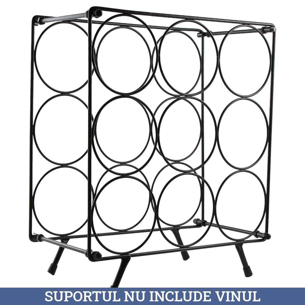 Suport metalic pentru 9 sticle de vin 31 x 17 x 36 cm Excellent Houseware