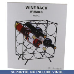 Suport metalic pentru 9 sticle de vin 31 x 17 x 36 cm Excellent Houseware