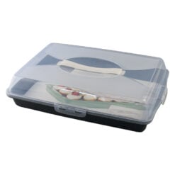 Suport pentru tort si prajituri din plastic cu capac si maner 45 x 31 cm Excellent Houseware