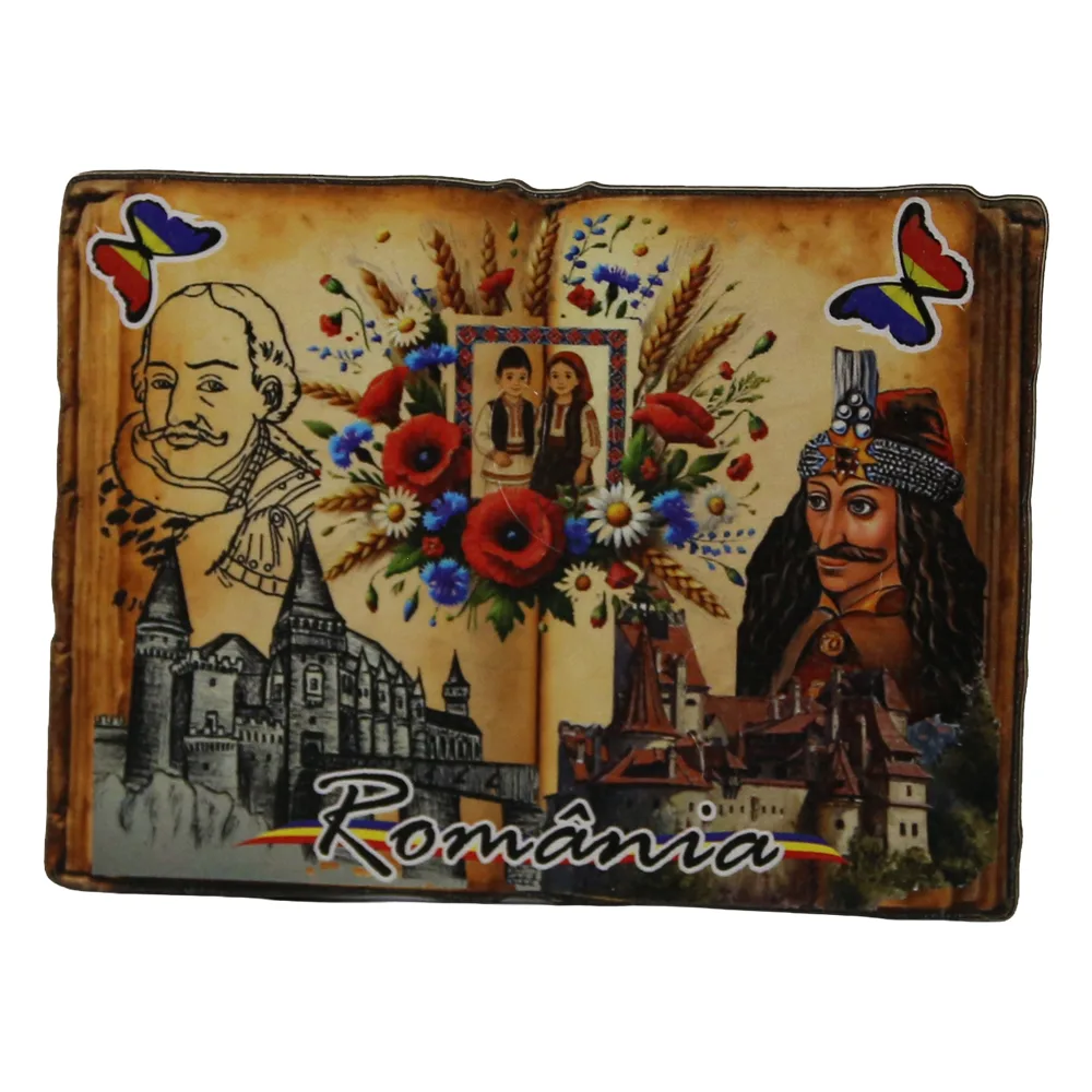 Magnet de frigider din placaj "Romania" 8.5 x 6 cm - Castele / Vlad Tepes Magnet de frigider din placaj "Romania" 8.5 x 6 cm - Castele / Vlad Tepes