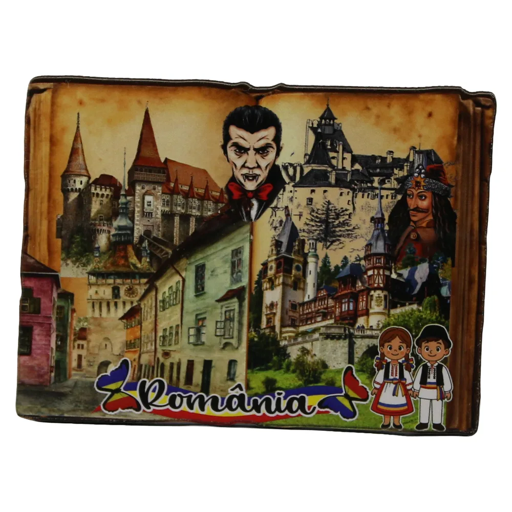 Magnet de frigider din placaj "Romania" 8.5 x 6 cm - Castele / Vlad Tepes Magnet de frigider din placaj "Romania" 8.5 x 6 cm - Castele / Vlad Tepes