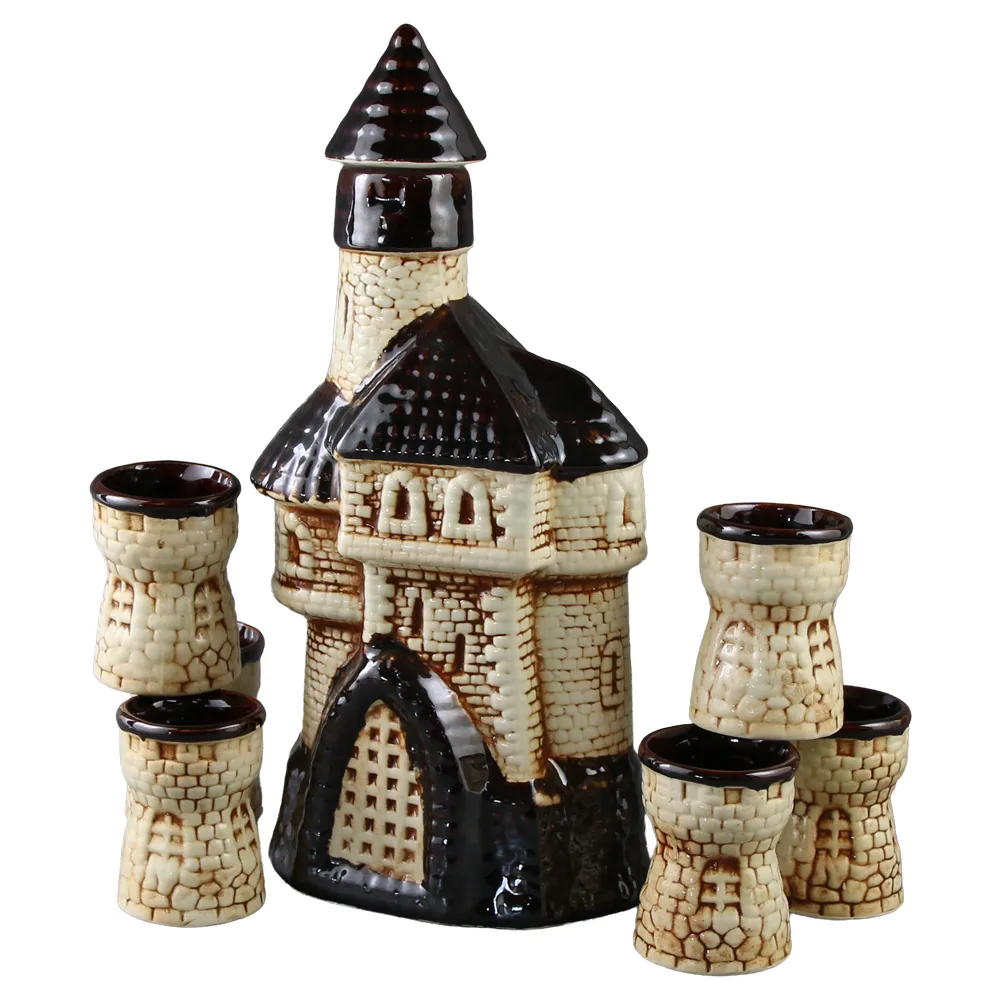 Set carafa din ceramica cu 6 pahare Cetate