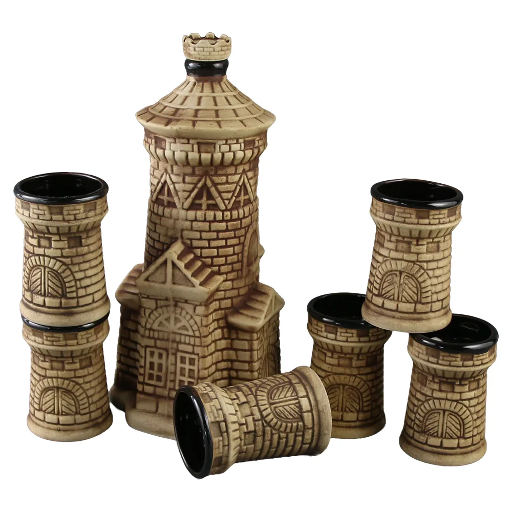Set carafa din ceramica cu 6 pahare Castel Set carafa din ceramica cu 6 pahare Castel
