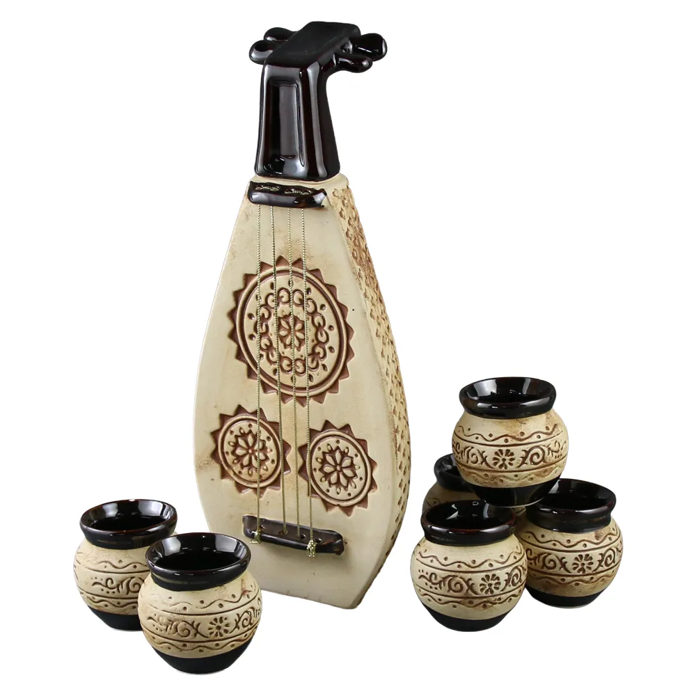 Set carafa din ceramica cu 6 pahare Kobza Set carafa din ceramica cu 6 pahare Kobza
