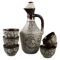 Set carafa din ceramica cu 6 pahare Vita de vie
