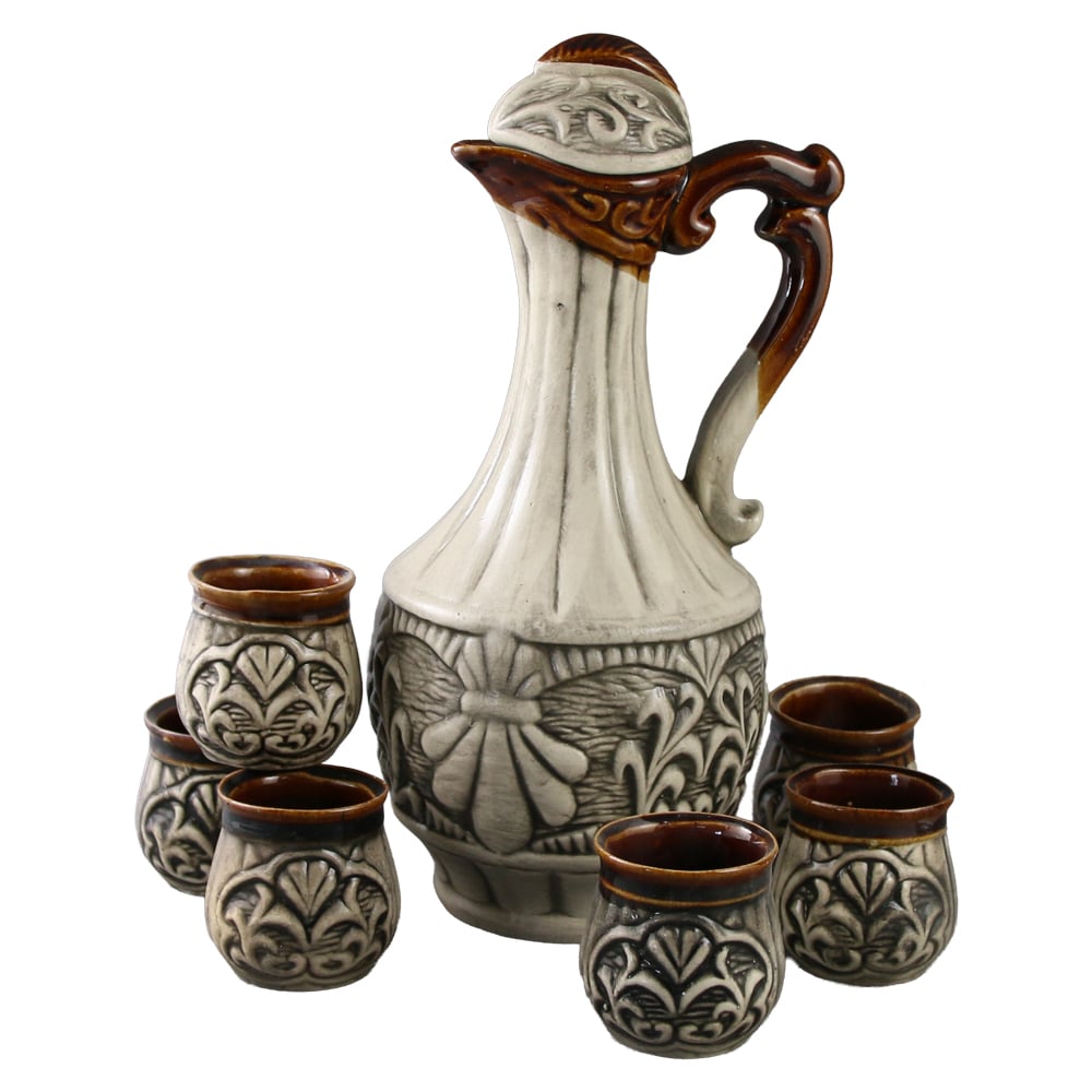 Set carafa din ceramica cu 6 pahare Sultan Set carafa din ceramica cu 6 pahare Sultan