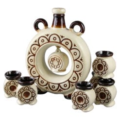 Set carafa din ceramica cu 6 pahare Clopot
