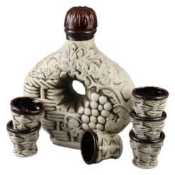 Set carafa din ceramica cu 6 pahare Podgorie