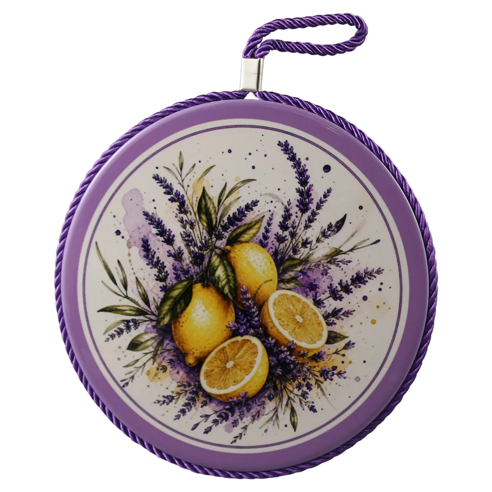 Decor de perete rotund din ceramica 17 cm cu lamai si lavanda Decor de perete rotund din ceramica 17 cm cu lamai si lavanda