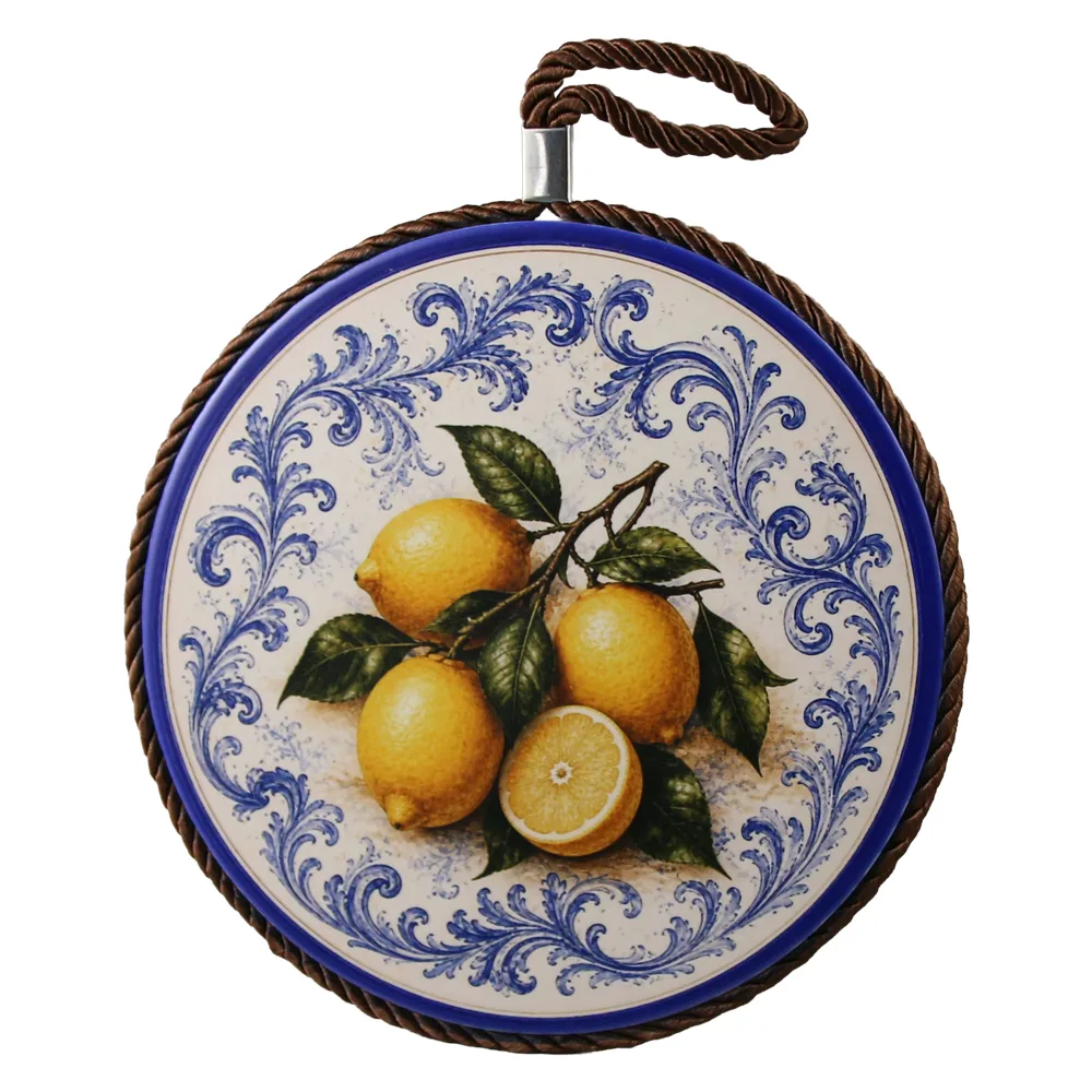 Decor de perete rotund din ceramica 17 cm decor cu lamai