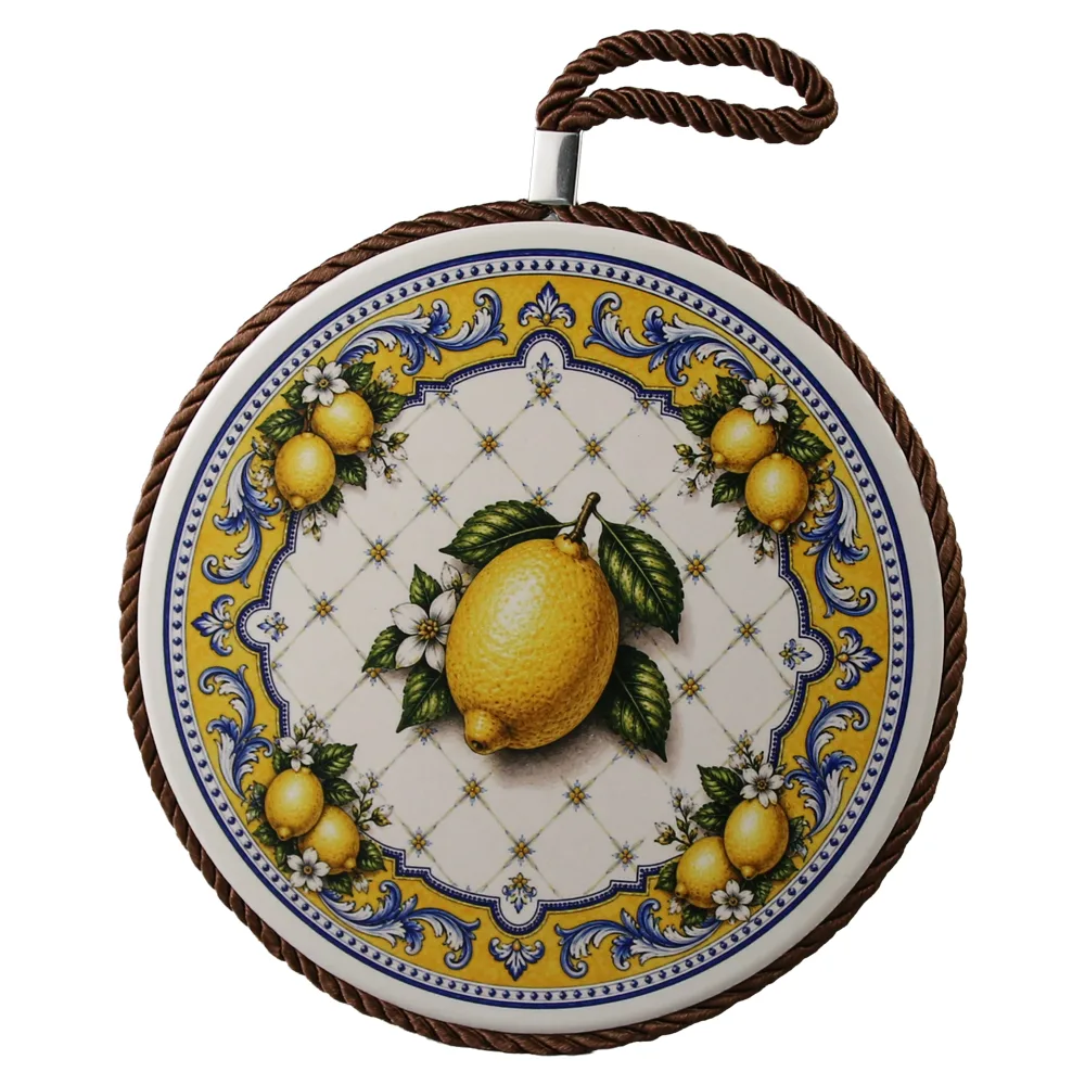Decor de perete rotund din ceramica 17 cm cu lamai Decor de perete rotund din ceramica 17 cm cu lamai