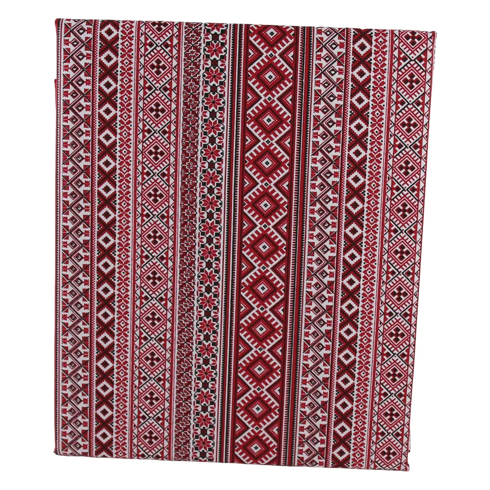 Fata de masa cu motive traditionale 140 x 160 cm din bumbac rosu-alb-negru Fata de masa cu motive traditionale 140 x 160 cm din bumbac rosu-alb-negru
