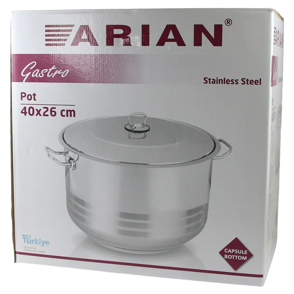 Oala din inox cu capac 40 x 26 cm Arian 33 L Oala din inox cu capac 40 x 26 cm Arian 33 L