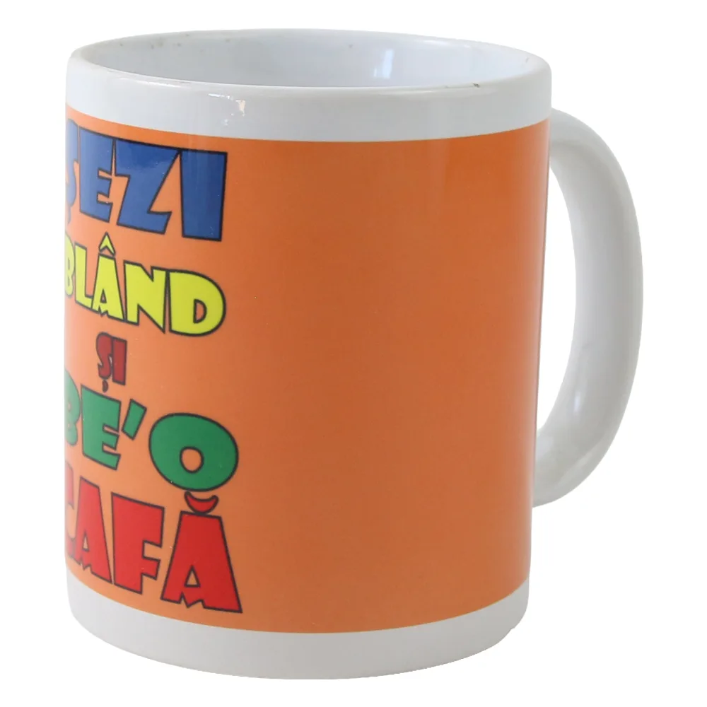 Cana ceramica "Sezi bland si be'o cafea" 330 ml