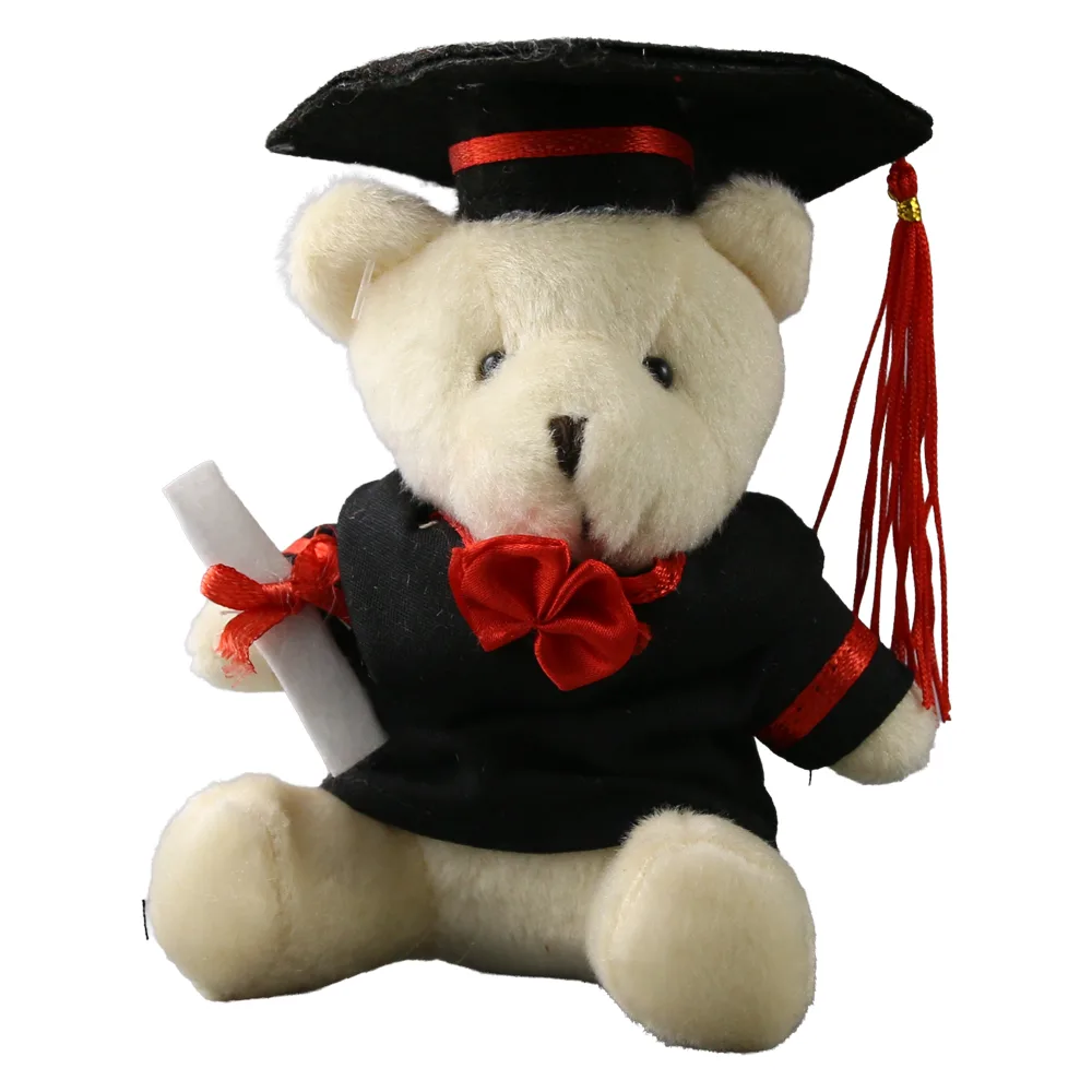 Ursulet din plus absolvent cu toca si diploma 13 cm Crem Ursulet din plus absolvent cu toca si diploma 13 cm Crem