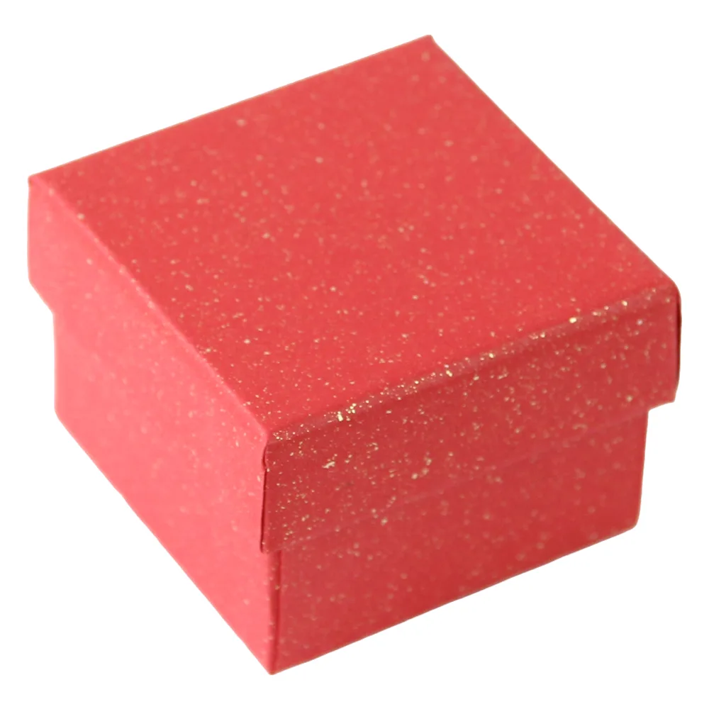 Cutie bijuterii 5 x 5 cm rosu cu auriu - Se vinde 24 buc/pach.