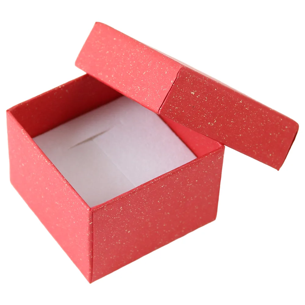 Cutie bijuterii 5 x 5 cm rosu cu auriu - Se vinde 24 buc/pach.
