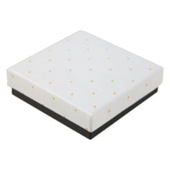 Cutie pentru bijuterii cu buline aurii 9 CM - se vinde 24buc/bax