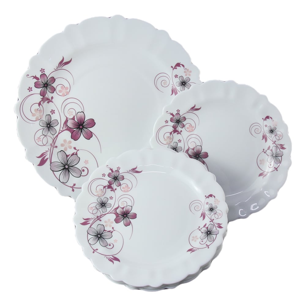 Set 7 farfurii desert din sticla opal Set 7 farfurii desert din sticla opal