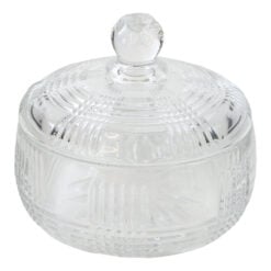 Bomboniera din sticla cu capac 11 x 5/11 cm