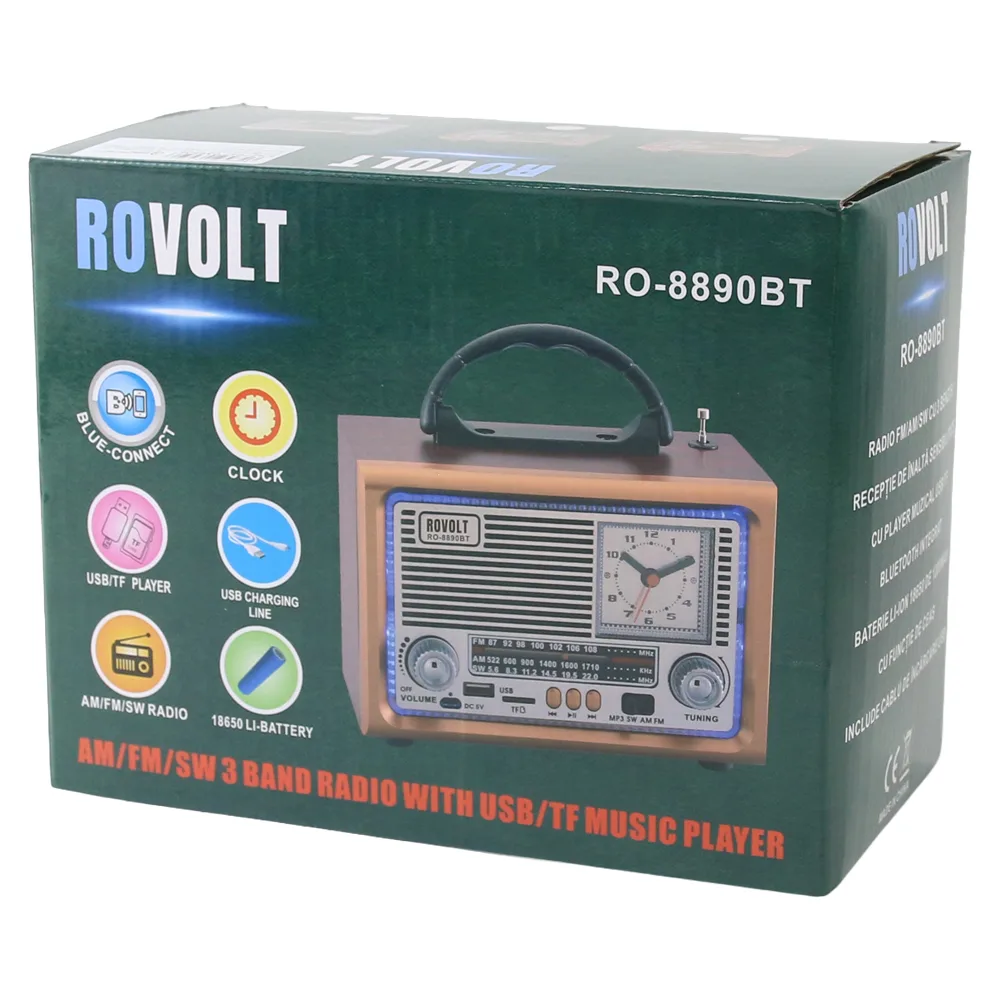 Radio portabil Rovolt NS-8890BT FM/AM/SW cu Bluetooth Radio portabil Rovolt NS-8890BT FM/AM/SW cu Bluetooth