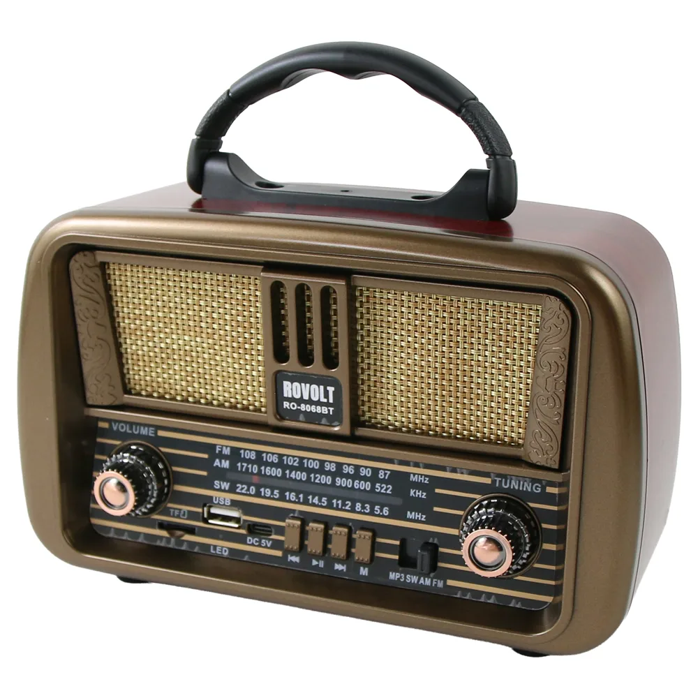Radio portabil retro Rovolt NS-8068BT cu Bluetooth