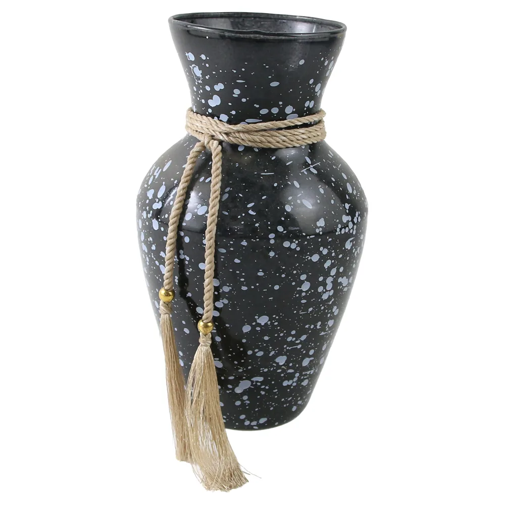Vaza din sticla Bowling cu franjuri 21.5 cm Gold Glass