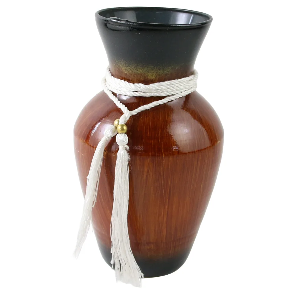 Vaza din sticla Bowling cu franjuri 21.5 cm Gold Glass