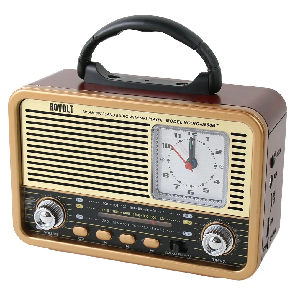 Radio portabil retro Rovolt NS-8898BT cu Bluetooth