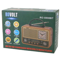 Radio portabil retro Rovolt NS-8898BT cu Bluetooth