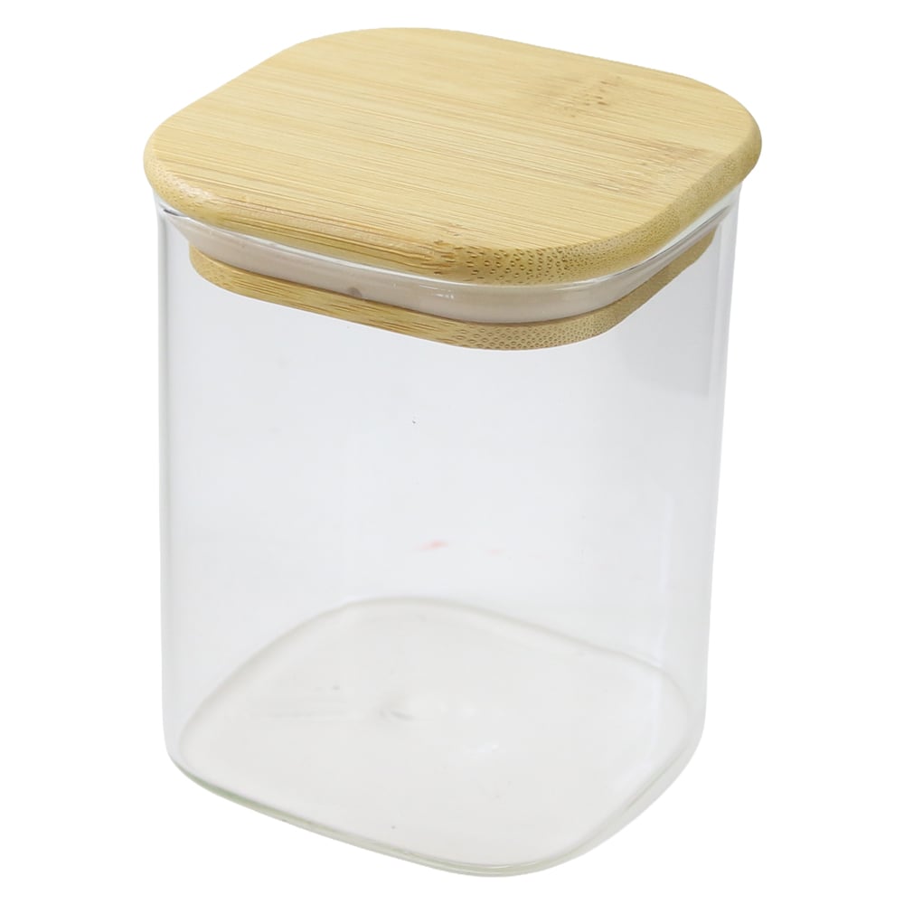 Recipient pentru condimente din sticla cu capac din bambus 8 x 10.5 cm Recipient pentru condimente din sticla cu capac din bambus 8 x 10.5 cm