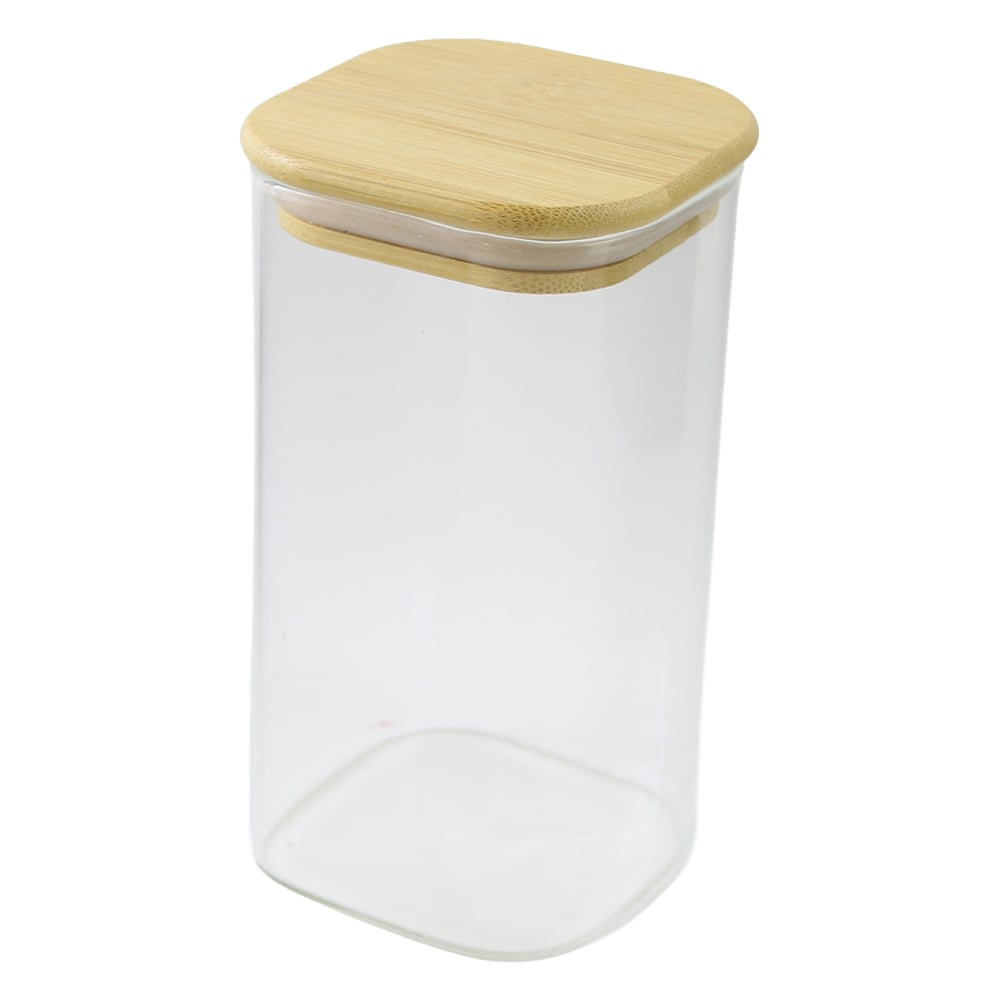 Recipient pentru condimente din sticla cu capac din bambus 8 x 15.5 cm Recipient pentru condimente din sticla cu capac din bambus 8 x 15.5 cm