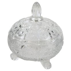 Bomboniera Delisoga din sticla cu capac 11 x 6/12 cm
