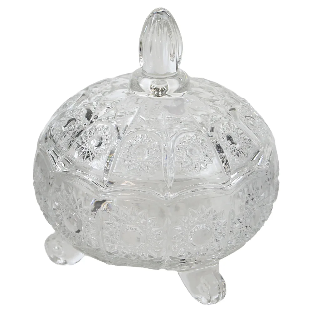 Bomboniera Delisoga din sticla cu capac 11 x 6/12 cm Bomboniera Delisoga din sticla cu capac 11 x 6/12 cm