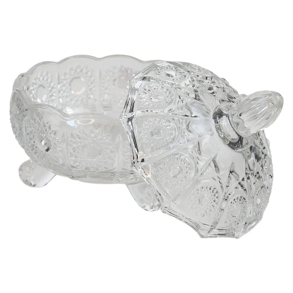 Bomboniera Delisoga din sticla cu capac 11 x 6/12 cm Bomboniera Delisoga din sticla cu capac 11 x 6/12 cm