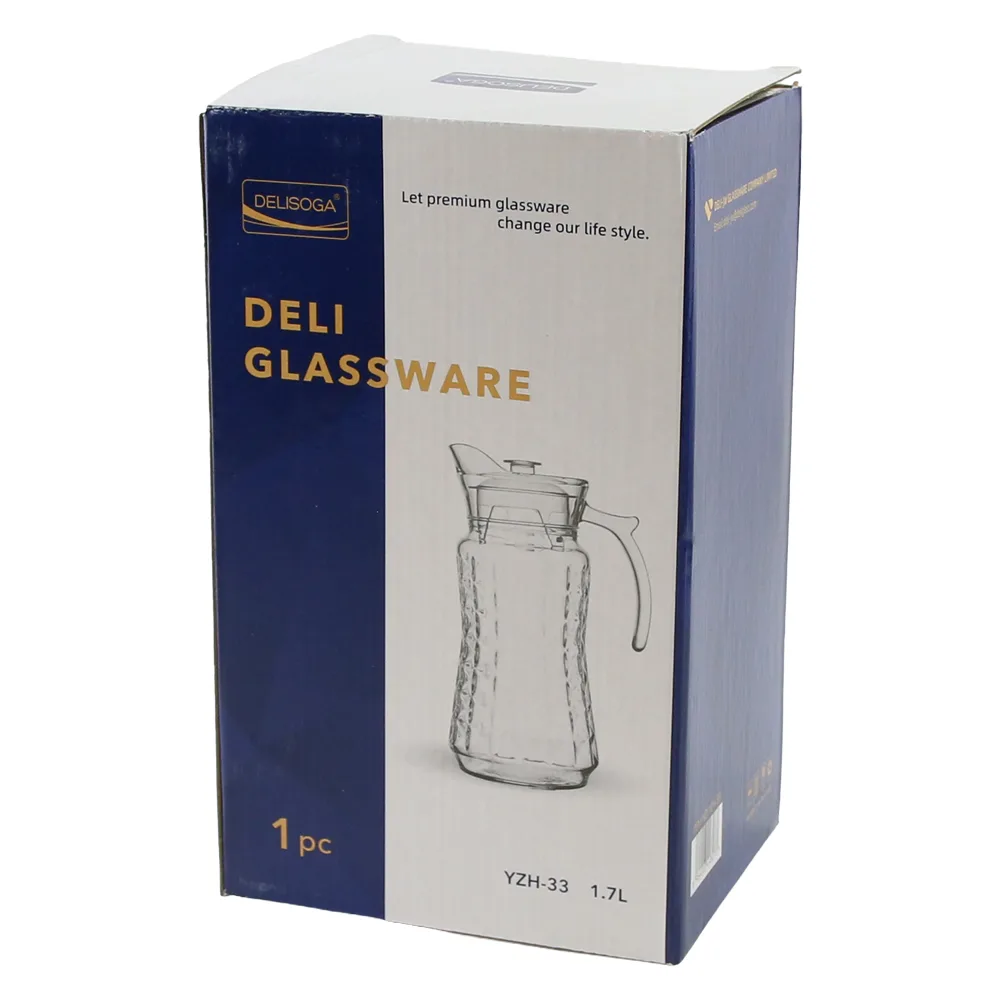 Carafa din sticla cu capac din plastic 1 L Delisoga Carafa din sticla cu capac din plastic 1 L Delisoga