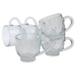 Set 6 cani din sticla 217 ml Delisoga