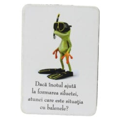 Magnet de frigider din plastic "Daca inotul ajuta la..." 5.5 x 8 cm