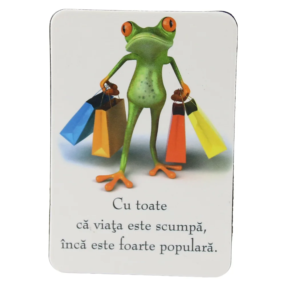 Magnet de frigider din plastic "Cu toate ca viata este scumpa..." 5.5 x 8 cm