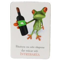 Magnet de frigider din plastic "Bautura nu este raspuns..." 5.5 x 8 cm