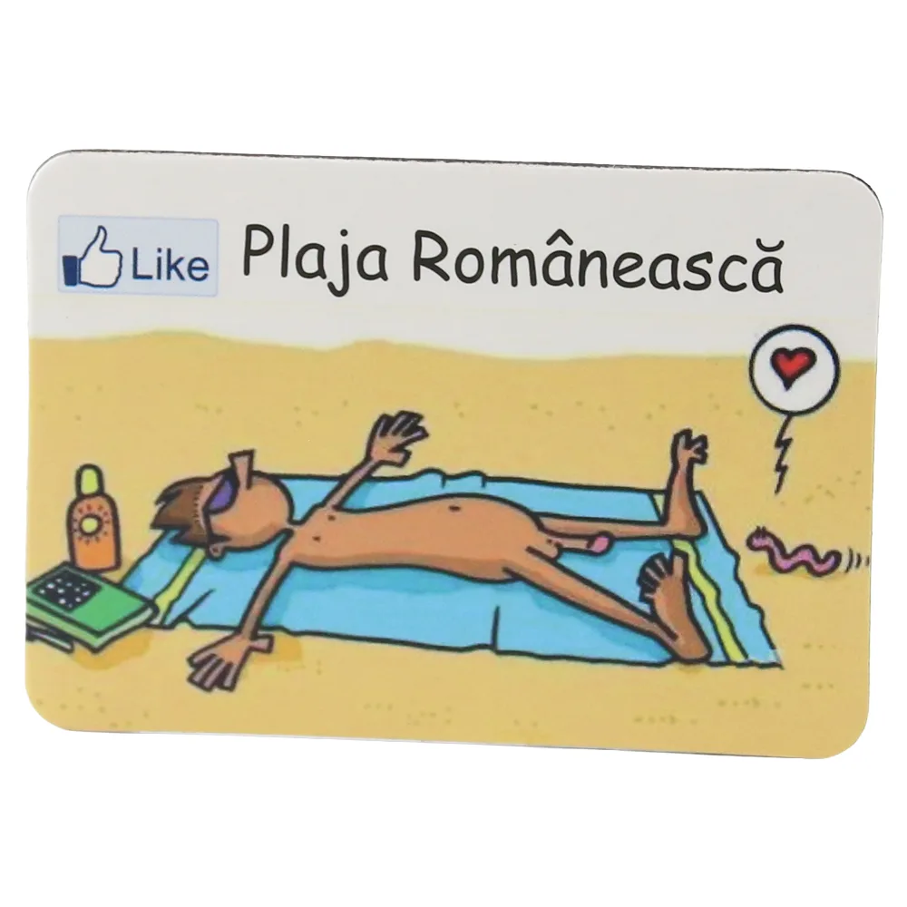 Magnet de frigider din plastic "Plaja Romaneasca" 8 x 5.5 cm