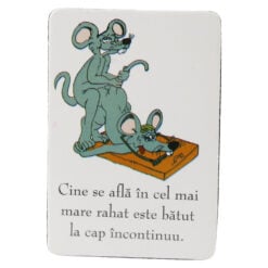Magnet de frigider din plastic "Cine se afla..." 5.5 x 8 cm