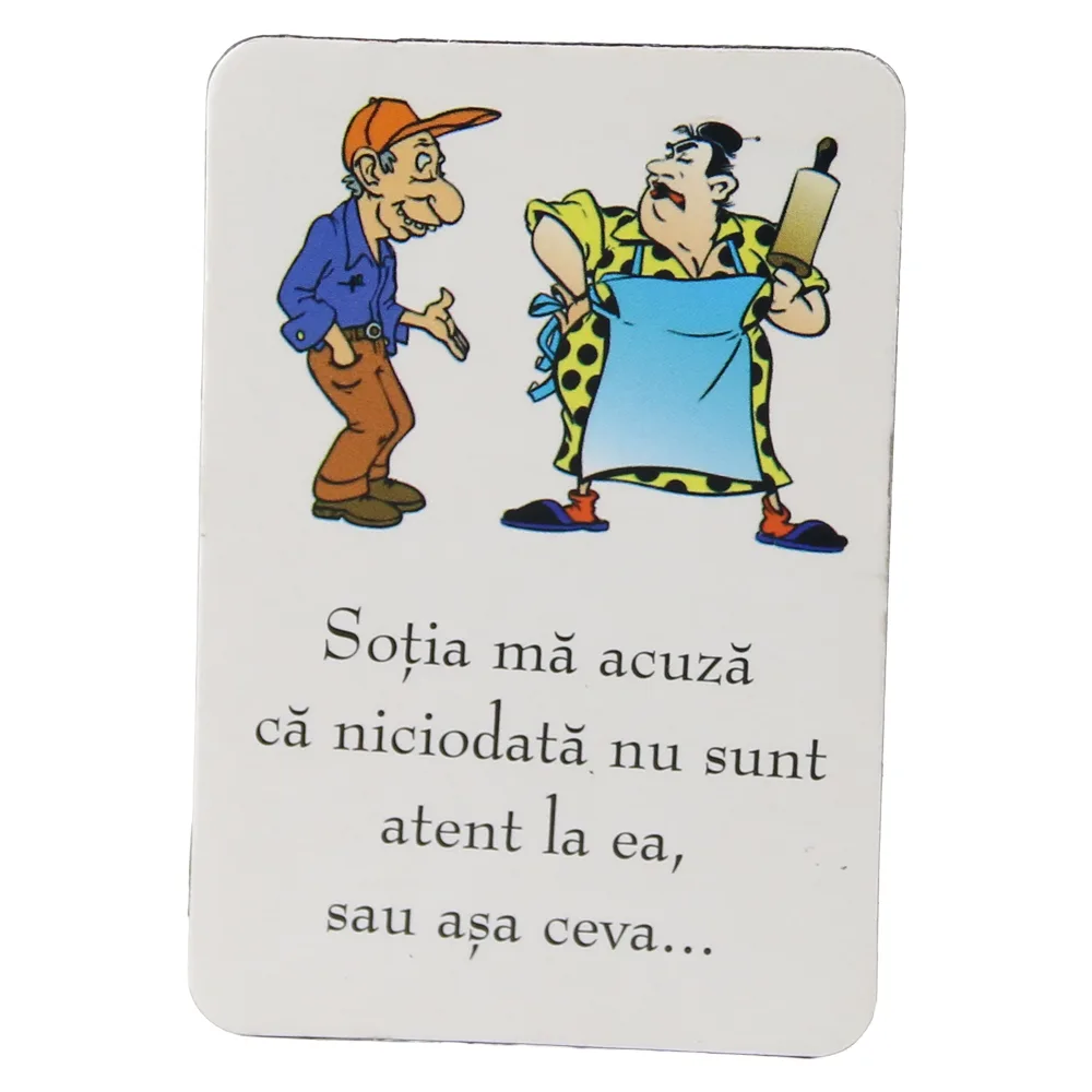 Magnet de frigider din plastic "Sotia ma acuza..." 5.5 x 8 cm Magnet de frigider din plastic "Sotia ma acuza..." 5.5 x 8 cm