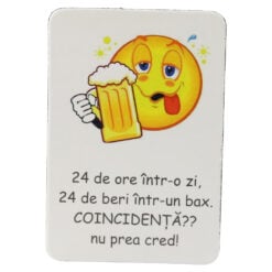 Magnet de frigider din plastic "24 de ore intr-o zi..." 5.5 x 8 cm