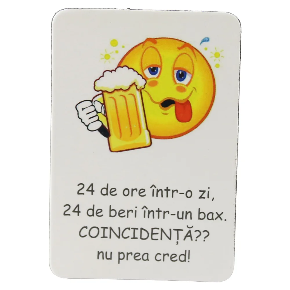 Magnet de frigider din plastic "24 de ore intr-o zi..." 5.5 x 8 cm Magnet de frigider din plastic "24 de ore intr-o zi..." 5.5 x 8 cm
