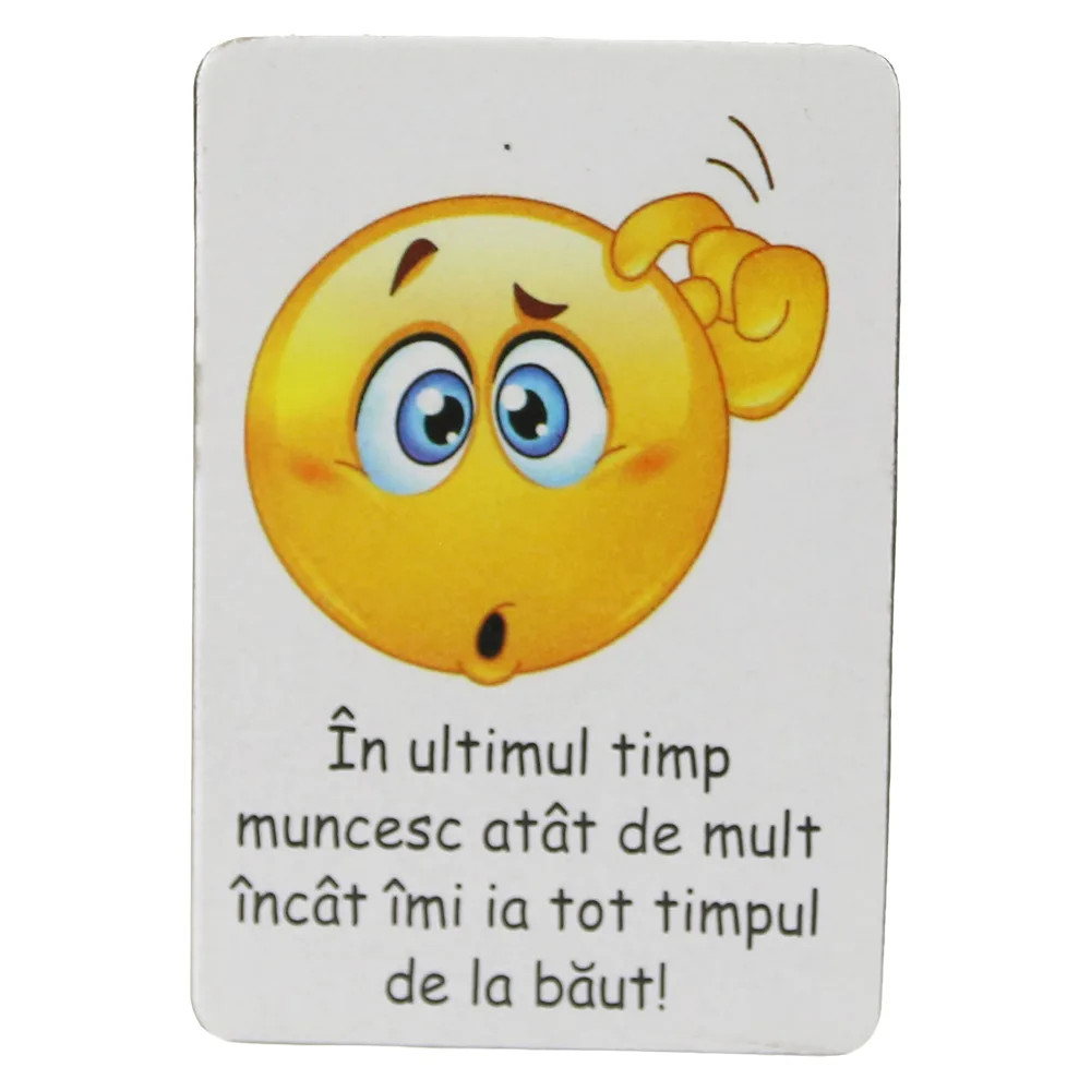 Magnet de frigider din plastic "In ultimul timp muncesc..." 5.5 x 8 cm Magnet de frigider din plastic "In ultimul timp muncesc..." 5.5 x 8 cm