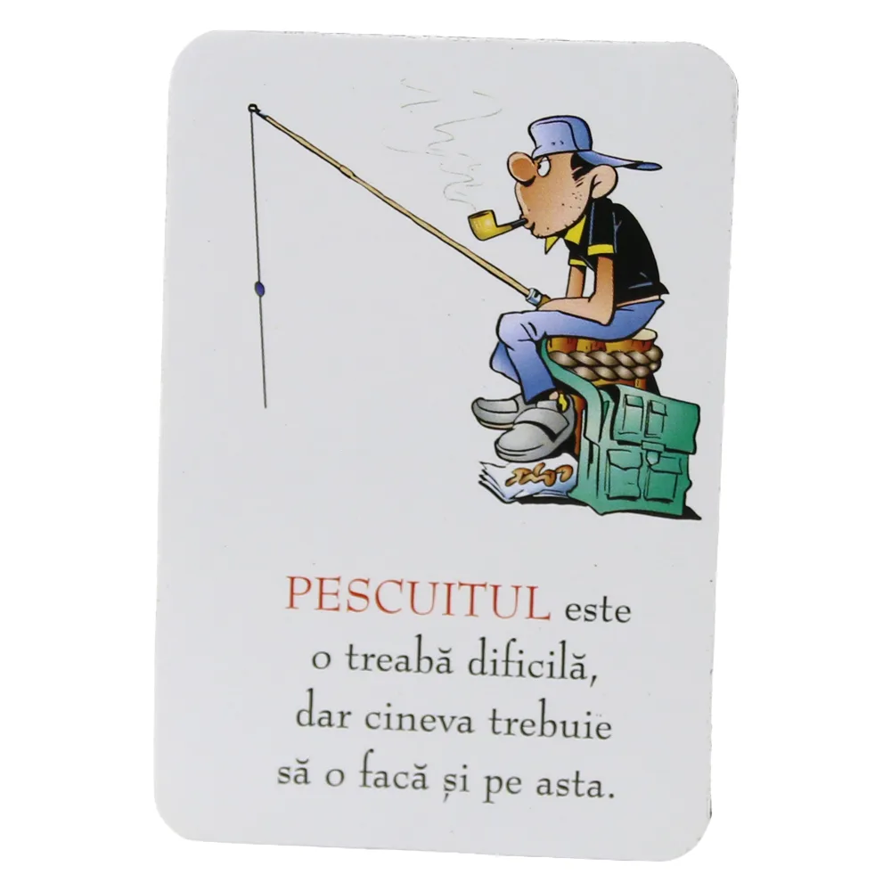 Magnet de frigider din plastic "Pescuitul este o treaba..." 5.5 x 8 cm